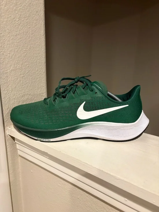 Nike Air Zoom Pegasus 37 Shoes Mens 11.5 Green Mesh Running Athletic Sneakers - Picture 4 of 9